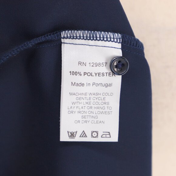 THE SHIRT by ROCHELLE BEHRENS The Signature Shirt in Navy Button Front Size M - Picture 7 of 7